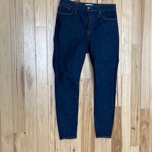 Madewell dark high waisted skinny jean, size 31